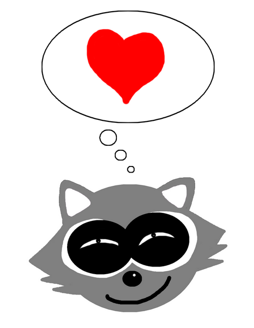 raccoon logo linkliebe weiss