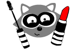 Raccoon mascara lippenstift weiss