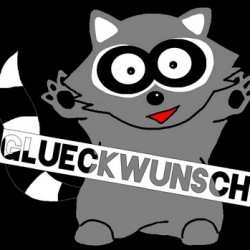 raccoon glückwunsch