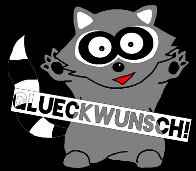 raccoon glückwunsch