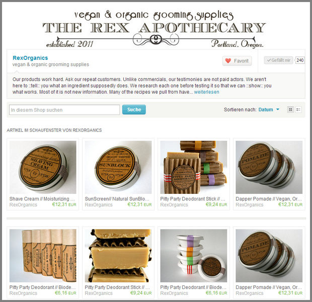 vegan organic grooming supplies von RexOrganics auf Etsy