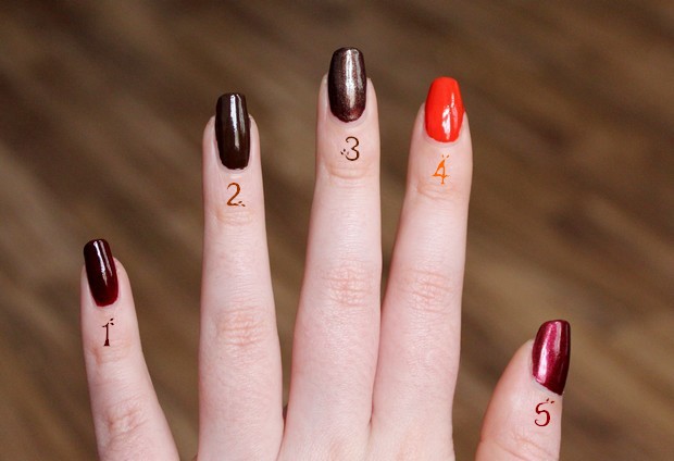 vegan leaf autumn nail polish herbst nagellack kosmetik brown orange red cruelty free black bird p2 elf priti nyc (2)