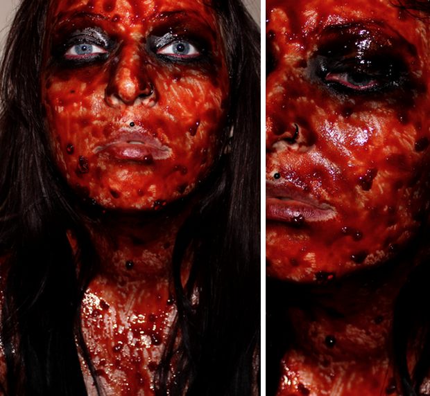 halloween vegan zombie diy kostüm quick and easy leicht und schnell rote beete blood blut 7