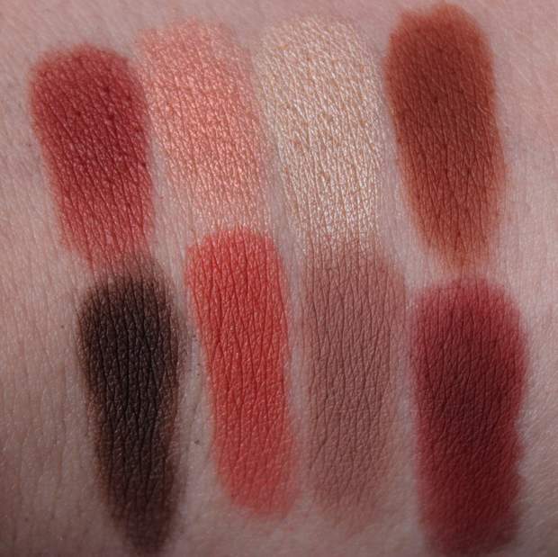 lime crime venus palette swatch red eyeshadow vegan kosmetik erbse indirektes licht