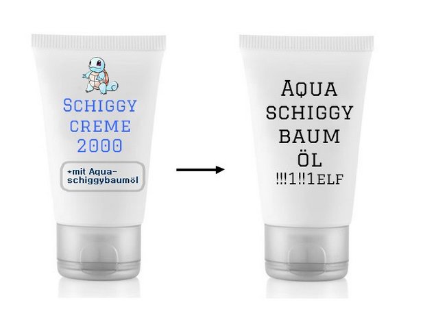 aquaschiggybaumöl schiggycreme 2000 pokemon schiggy kosmetik vegan aluminium parabene duftstoffe silikone alkohol impfgegner