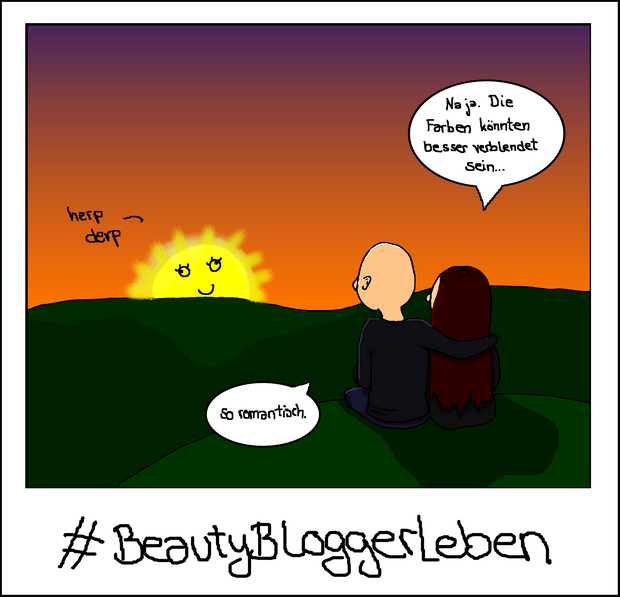 Beauty Blogger Life vegan Sunset Sonnenuntergang Meme Cartoon