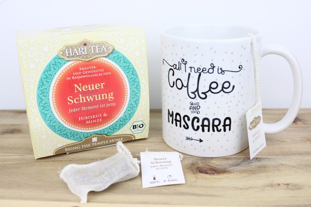 hari tea tee minze hibiskus vegan bio kramer schupp kassel tasse all you need is coffee and mascara